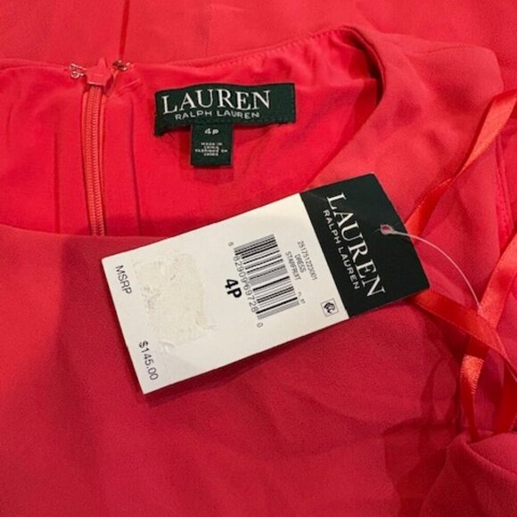 Lauren Ralph Lauren Georgette Tiered Midi Dress in Starfruit (Pink) – Size 4P - Picture 3 of 5